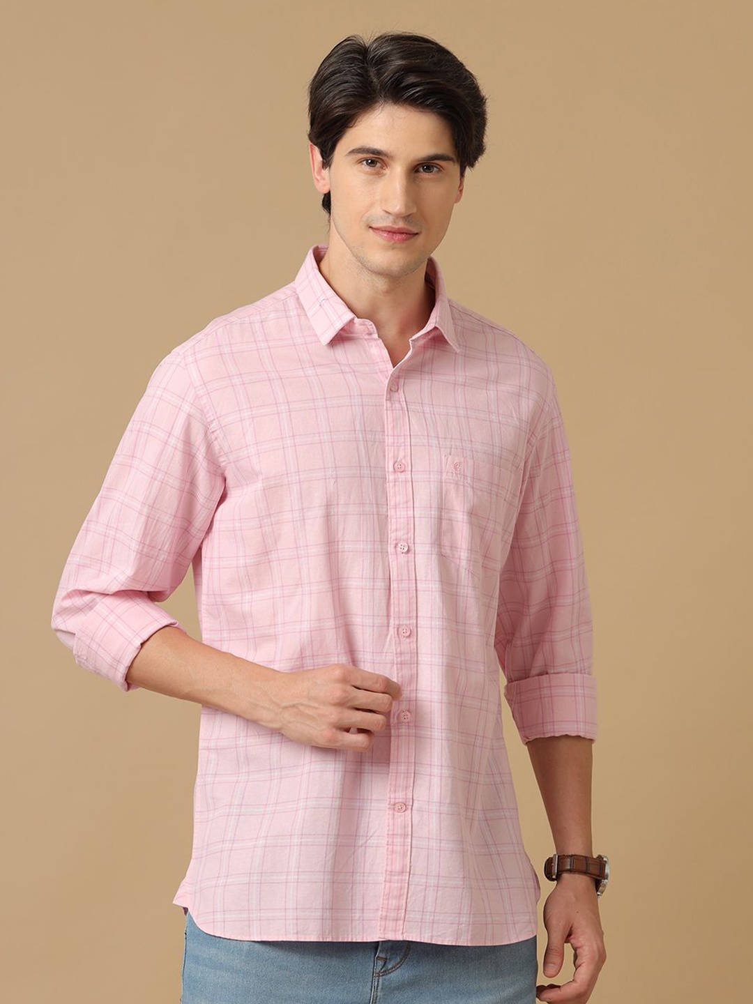 CAVALLO by Linen Club Men Contemporary Slim Fit Grid Tattersall Checks Casual Shirt, Pink
CAVALLO by Linen Club Men Contemporary Slim Fit Grid Tattersall Checks Casual Shirt, Pink