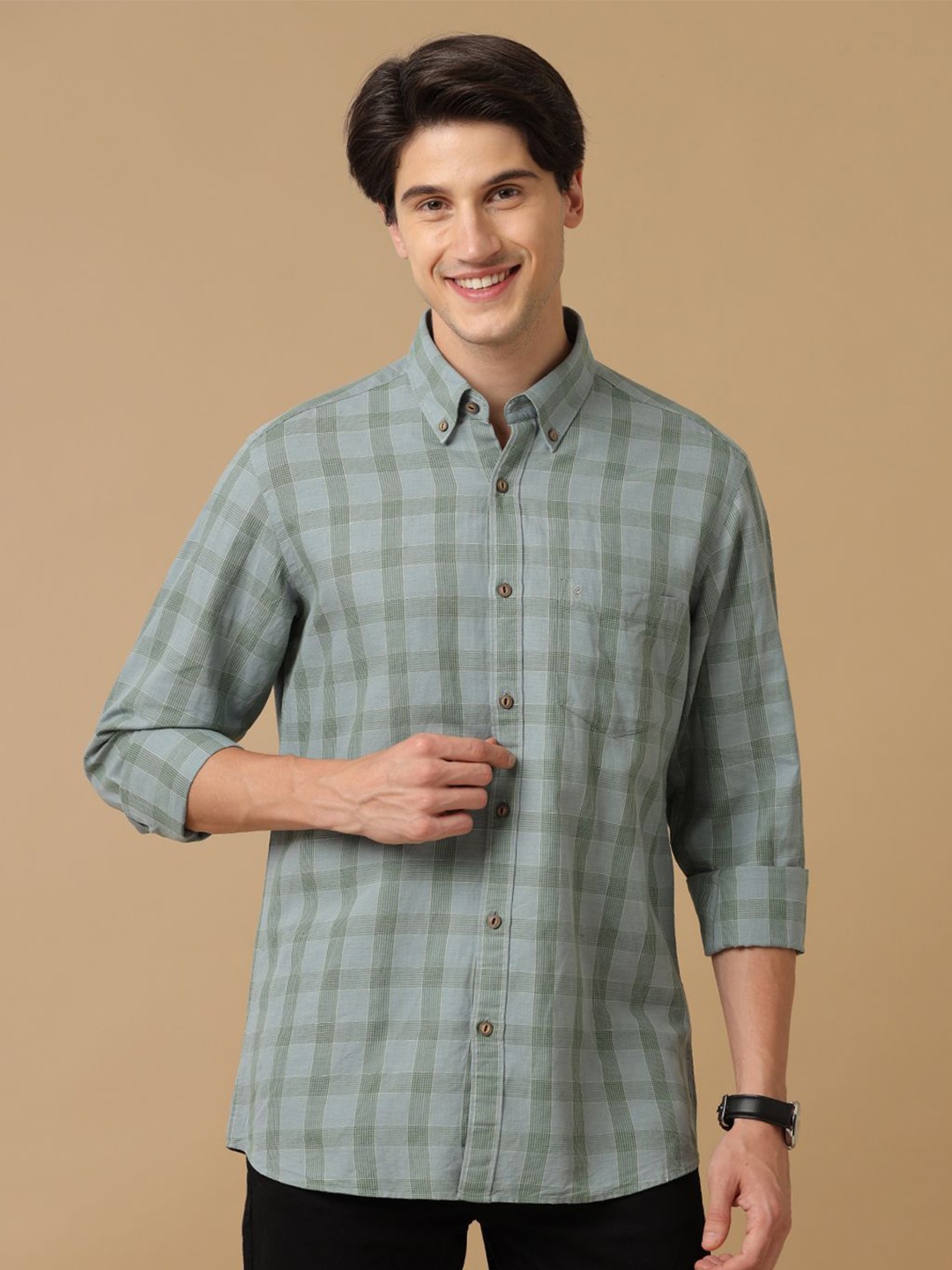 CAVALLO by Linen Club Men Contemporary Slim Fit Tartan Checks Opaque Checked Casual Shirt, Green
CAVALLO by Linen Club Men Contemporary Slim Fit Tartan Checks Opaque Checked Casual Shirt, Green