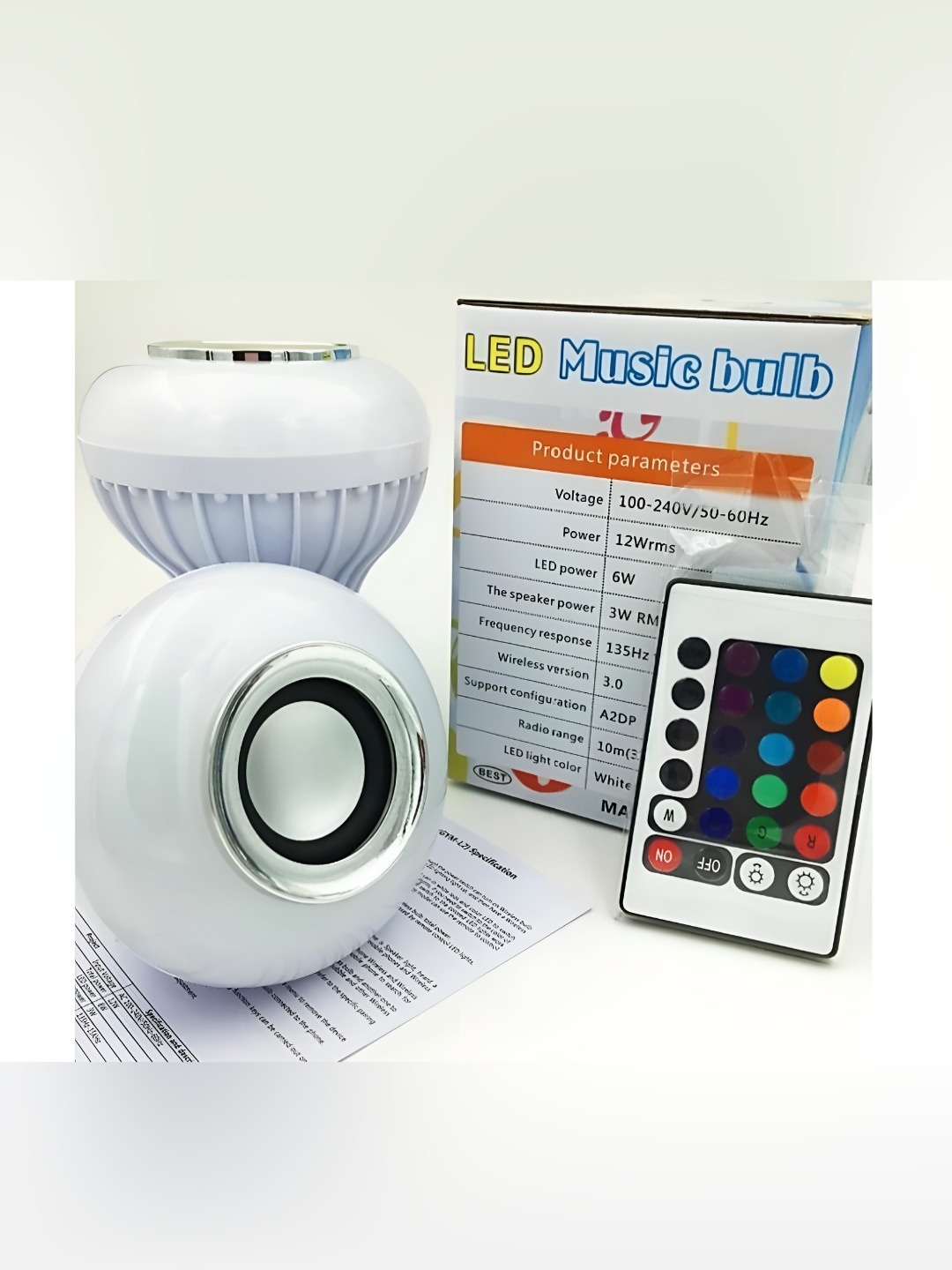 ENORMITY White 2 Pieces Music Playing Bluetooth Speaker Remote Controller LED Smart Bulbs
ENORMITY White 2 Pieces Music Playing Bluetooth Speaker Remote Controller LED Smart Bulbs