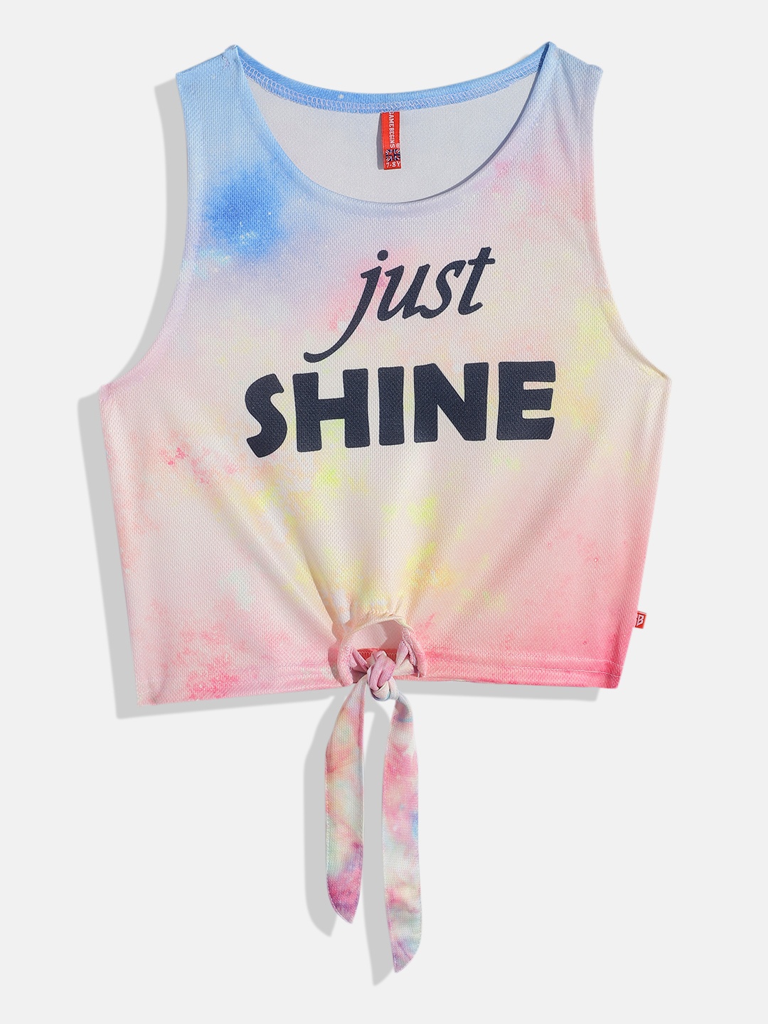 Here&Now X Game Begins Girls Typography Printed Pure Cotton Tie and Dye Crop Top, Multi
Here&Now X Game Begins Girls Typography Printed Pure Cotton Tie and Dye Crop Top, Multi