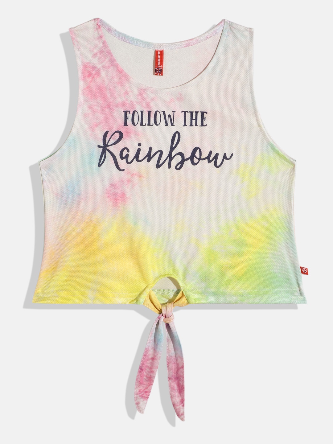 Here&Now X Game Begins Girls Typography Printed Pure Cotton Tie and Dye Crop Top, White
Here&Now X Game Begins Girls Typography Printed Pure Cotton Tie and Dye Crop Top, White