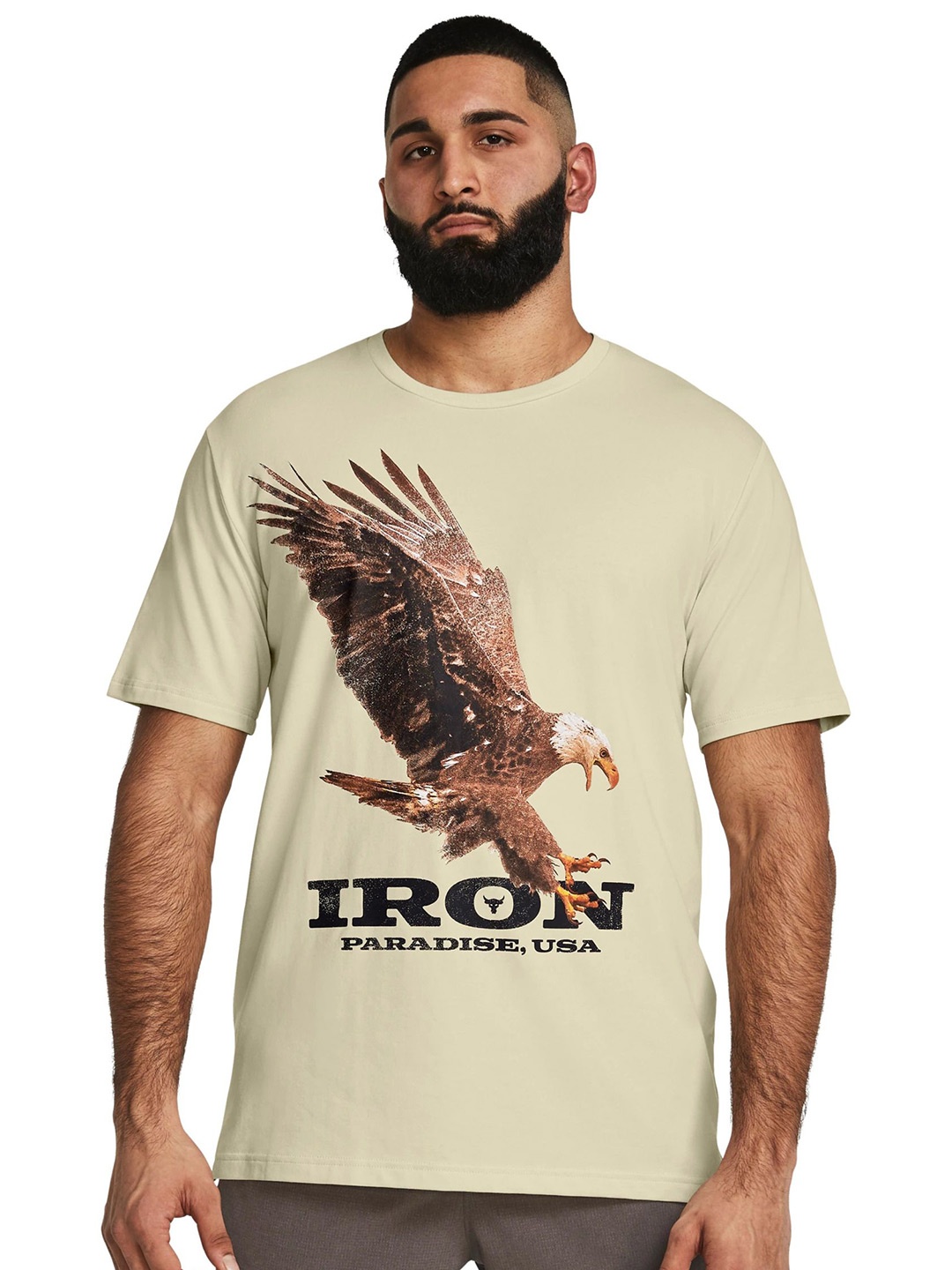 UNDER ARMOUR Men Project Rock Eagle Graphic Relaxed Fit Round Neck Tshirts, Brown
UNDER ARMOUR Men Project Rock Eagle Graphic Relaxed Fit Round Neck Tshirts, Brown