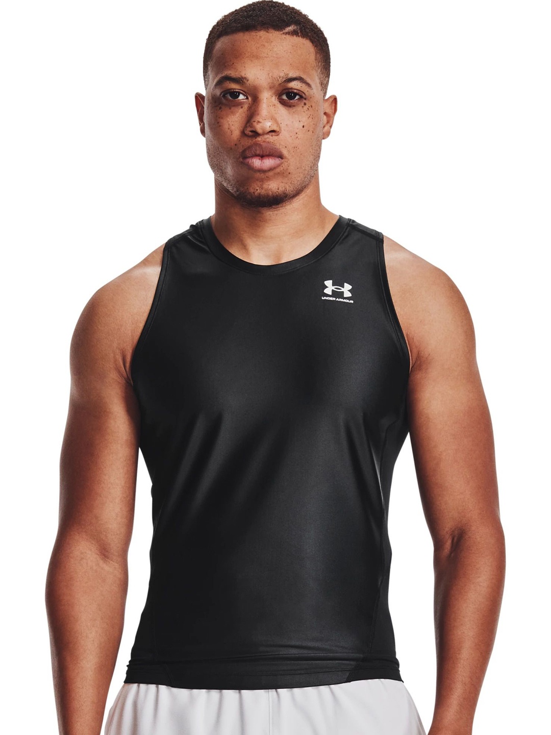 UNDER ARMOUR Men UA Heatgear IsoChill Comp Tank Brand Logo Printed Sleeveless T-Shirts, Black
UNDER ARMOUR Men UA Heatgear IsoChill Comp Tank Brand Logo Printed Sleeveless T-Shirts, Black
