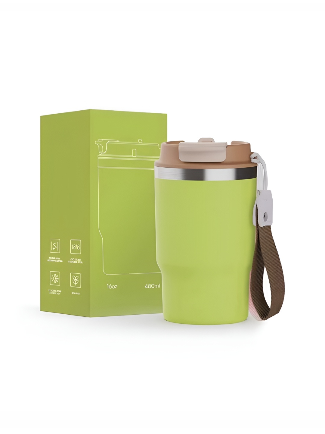 YELONA Green & Brown Dishwasher Safe Matte Finish Stainless Steel Coffee Tumbler 480 ml
YELONA Green & Brown Dishwasher Safe Matte Finish Stainless Steel Coffee Tumbler 480 ml