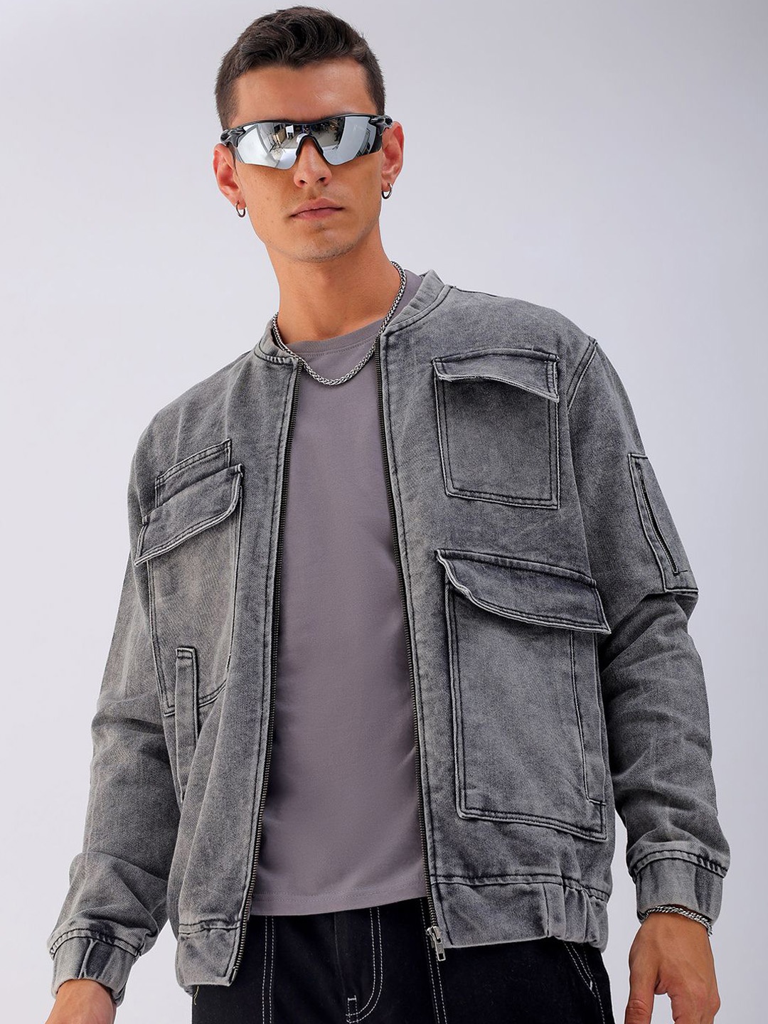 The Indian Garage Co Men Washed Striped Longline Outdoor Denim Jacket with Patchwork, Grey
The Indian Garage Co Men Washed Striped Longline Outdoor Denim Jacket with Patchwork, Grey