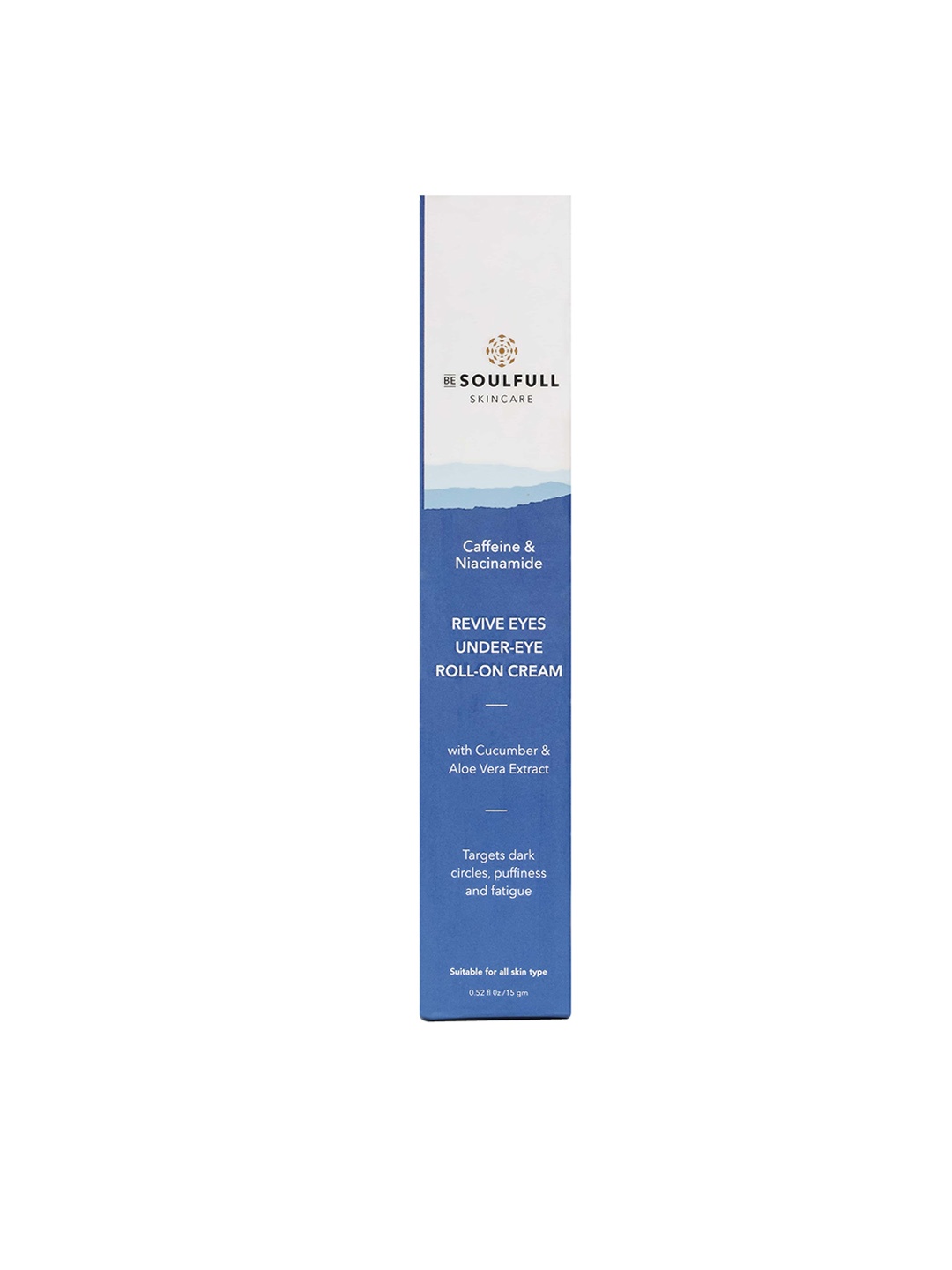 BE SOULFULL Revive Eyes Under Eye Roll On Cream with Caffeine & Niacinamide - 15 g, White
BE SOULFULL Revive Eyes Under Eye Roll On Cream with Caffeine & Niacinamide - 15 g, White