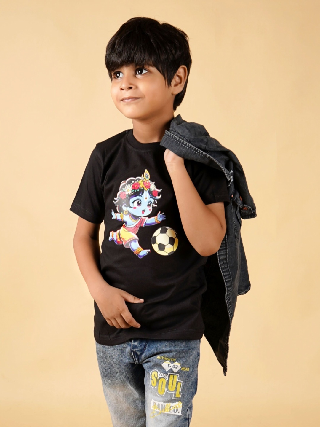PRABHUBHAKTI Unisex Kids Graphic Printed Bio Finish Round Neck Pockets T-shirt, Black
PRABHUBHAKTI Unisex Kids Graphic Printed Bio Finish Round Neck Pockets T-shirt, Black