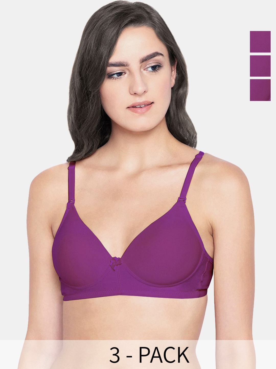 Bodycare Women Solid 3 Pcs Full Coverage Heavily Padded Non-Wired Tshirt Bra, Purple
Bodycare Women Solid 3 Pcs Full Coverage Heavily Padded Non-Wired Tshirt Bra, Purple