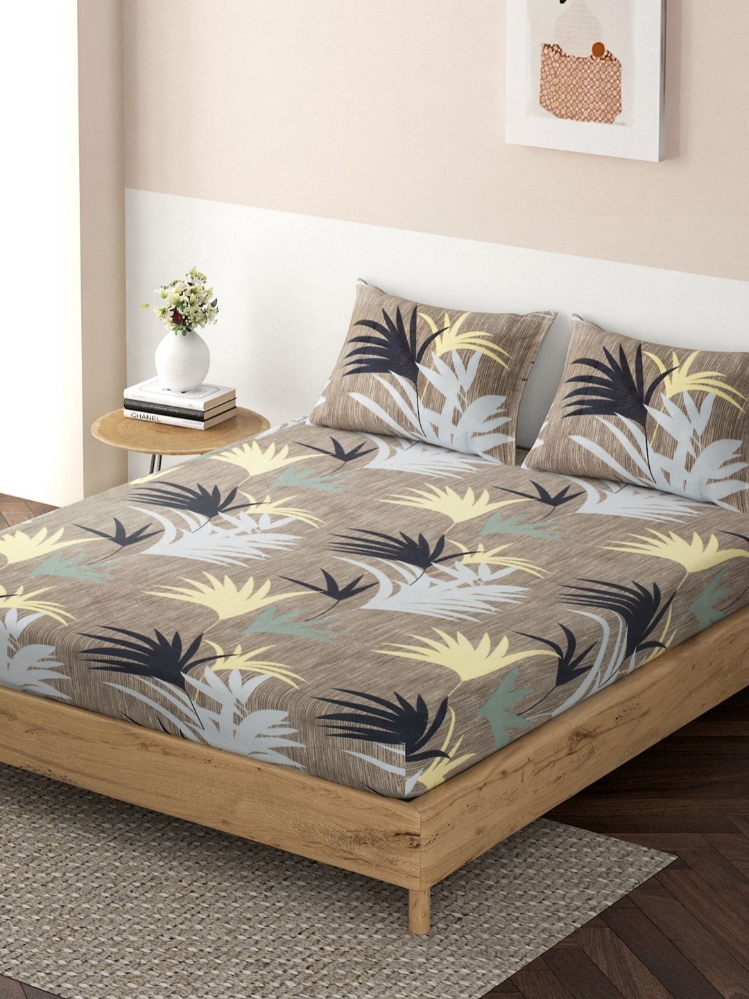 HOKIPO Grey Floral Printed 120 TC Microfiber Fitted Single Bedsheet with 1 Pillow Covers
HOKIPO Grey Floral Printed 120 TC Microfiber Fitted Single Bedsheet with 1 Pillow Covers