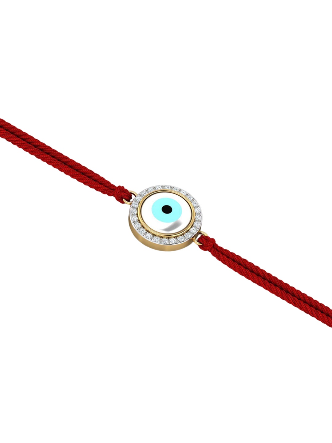 KUBERBOX 14K Gold Diamond Studded Evil Eye Rakhi Cum Bracelet 2.02g Gold 0.2carat Diamond
KUBERBOX 14K Gold Diamond Studded Evil Eye Rakhi Cum Bracelet 2.02g Gold 0.2carat Diamond