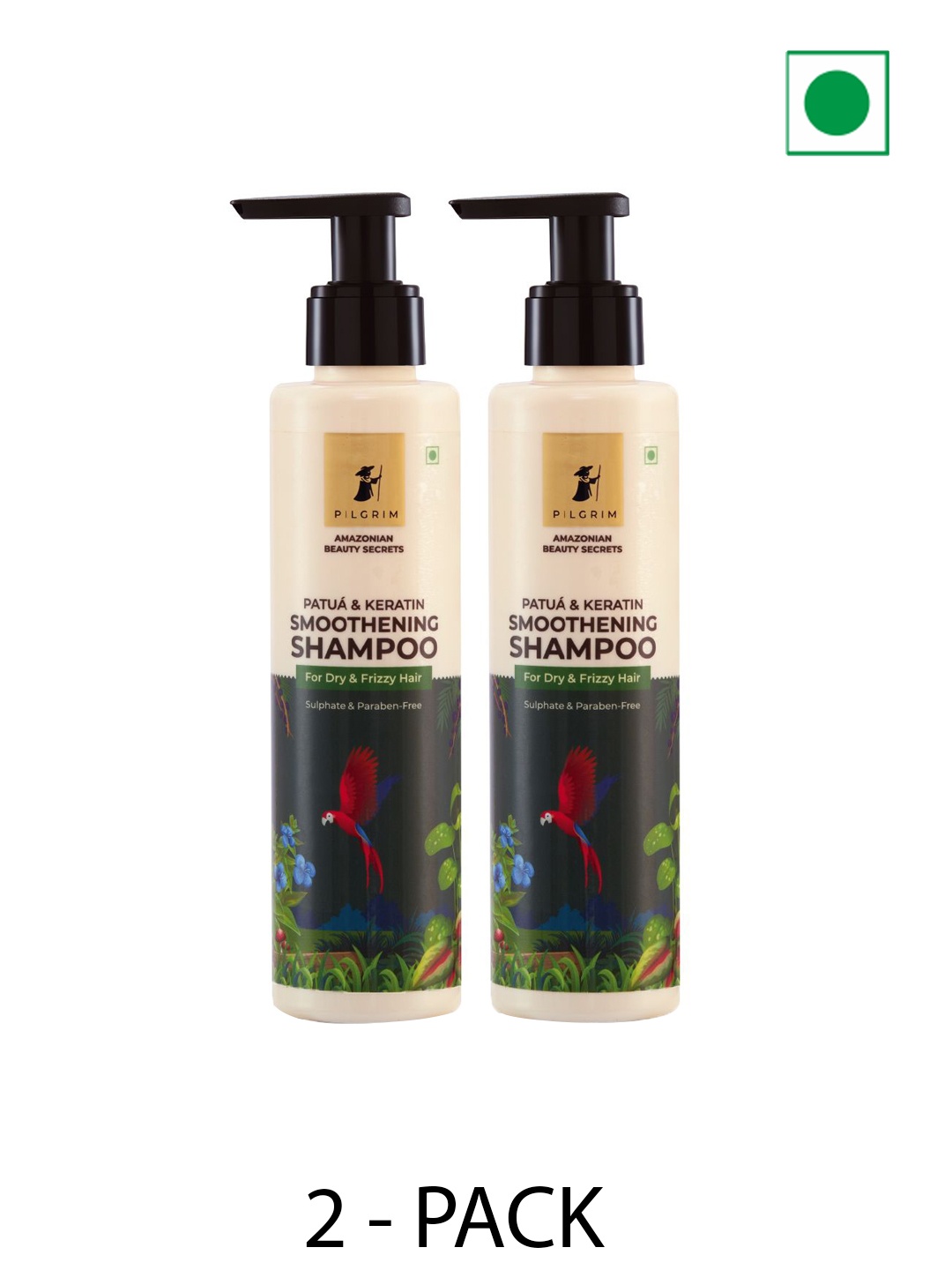 Pilgrim Amazonian Beauty Secrets Set of 2 Patua & Keratin Smoothening Shampoo - 200ml each, Green
Pilgrim Amazonian Beauty Secrets Set of 2 Patua & Keratin Smoothening Shampoo - 200ml each, Green
