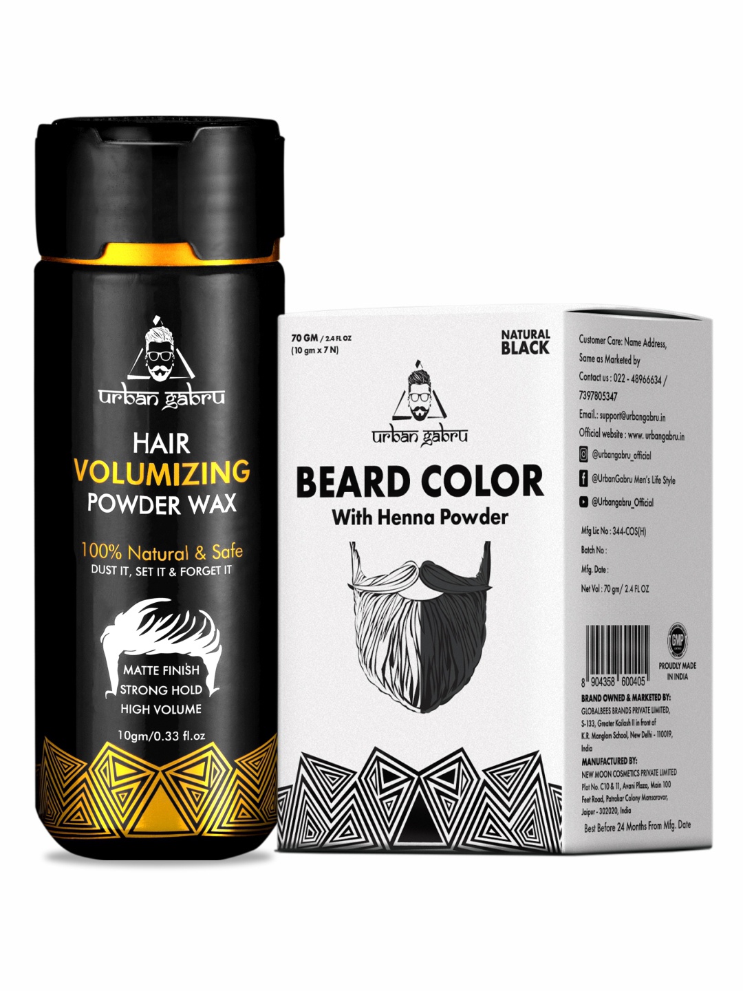 URBANGABRU Hair Volumizing Powder Wax - 10g & Beard Color With Henna Powder 70g, White
URBANGABRU Hair Volumizing Powder Wax - 10g & Beard Color With Henna Powder 70g, White