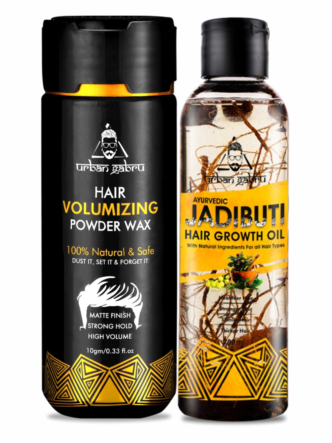 URBANGABRU Set of Hair Volumizing Powder Wax 10g & Jadibuti Hair Oil 200ml, Black
URBANGABRU Set of Hair Volumizing Powder Wax 10g & Jadibuti Hair Oil 200ml, Black