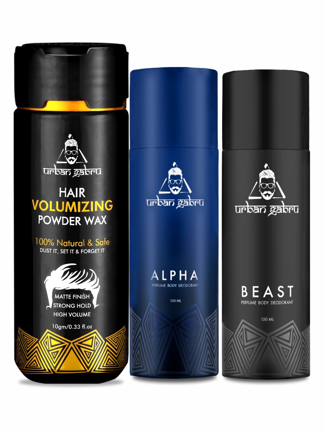 URBANGABRU Set of Hair Volumizing Powder 10 g & Alpha + Beast Deodorant Spray 300 ml each, Black
URBANGABRU Set of Hair Volumizing Powder 10 g & Alpha + Beast Deodorant Spray 300 ml each, Black