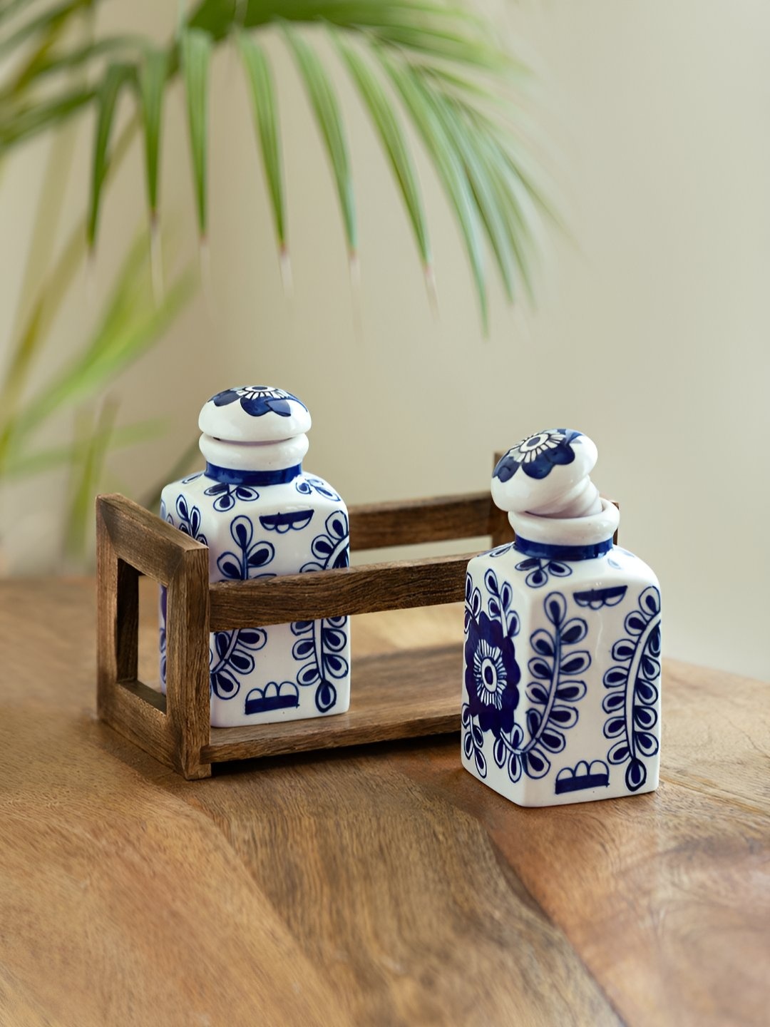 ExclusiveLane White & Blue 3 Pieces Printed Ceramic Containers With Holder 220ml Each
ExclusiveLane White & Blue 3 Pieces Printed Ceramic Containers With Holder 220ml Each