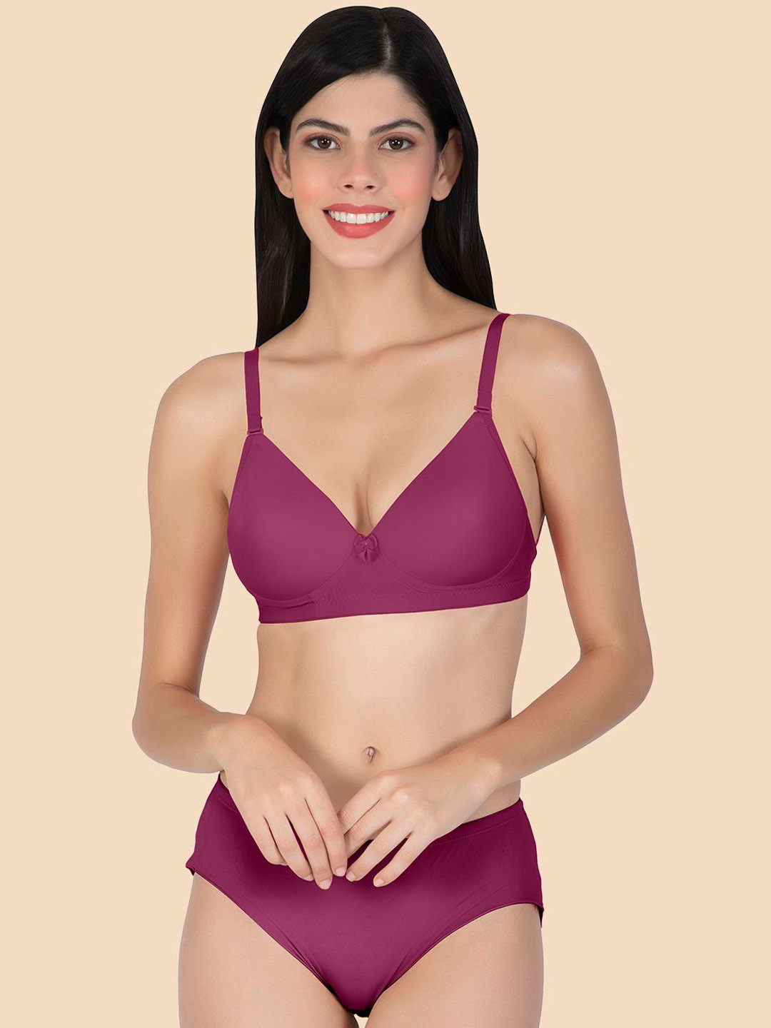 Tweens Women Heavily Padded Lingerie Set, Burgundy 
Tweens Women Heavily Padded Lingerie Set, Burgundy