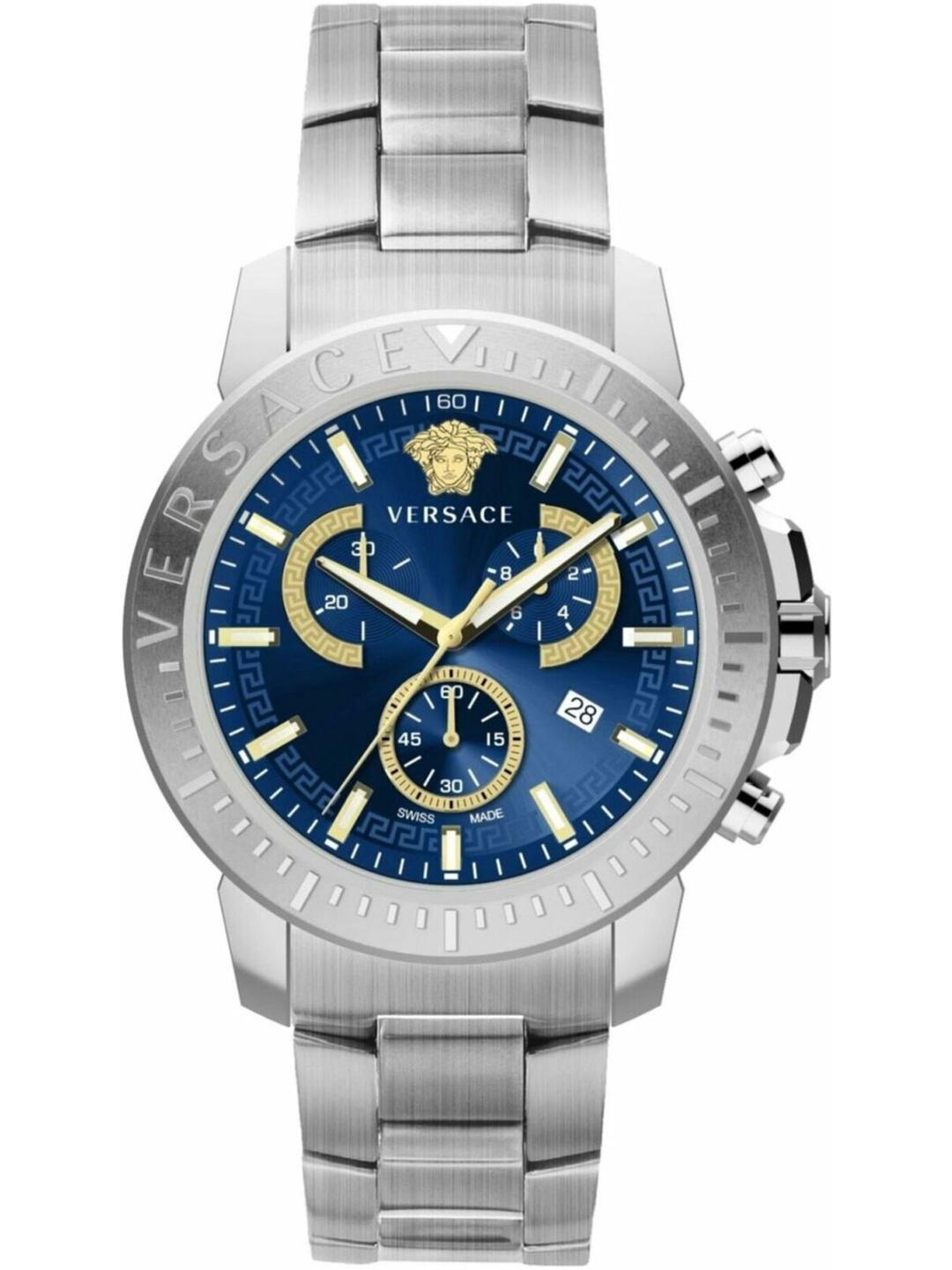Versace Men Round Dial & Stainless Steel Bracelet Style Straps Analogue Watch VE2E00721, Blue
Versace Men Round Dial & Stainless Steel Bracelet Style Straps Analogue Watch VE2E00721, Blue