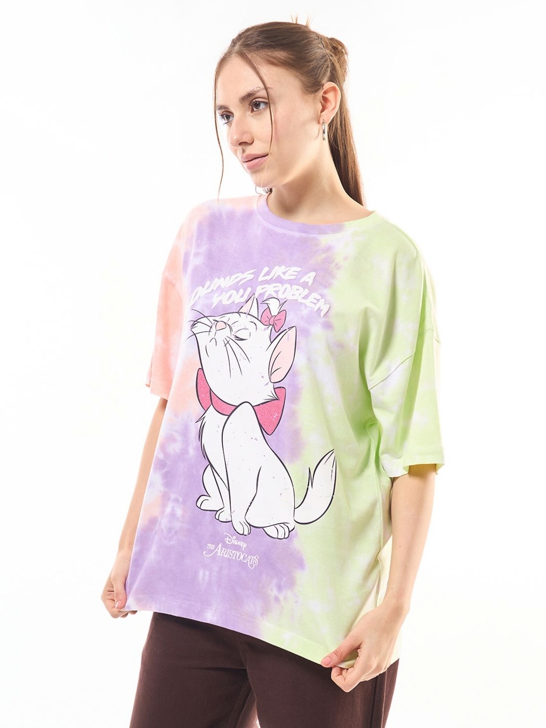 Bewakoof Official Women Disney Marie Problem Graphic Printed Cotton Oversized T-shirt, Purple
Bewakoof Official Women Disney Marie Problem Graphic Printed Cotton Oversized T-shirt, Purple