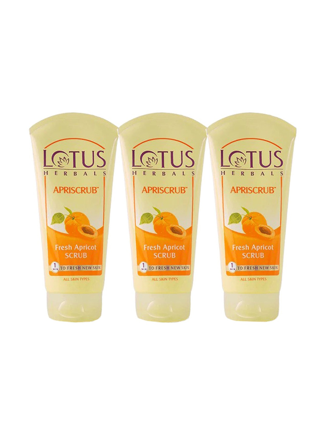 Lotus Herbals Set of 3 Apricrub Fresh Apricot Face Scrub with Walnut Shells - 300 g each, Orange
Lotus Herbals Set of 3 Apricrub Fresh Apricot Face Scrub with Walnut Shells - 300 g each, Orange