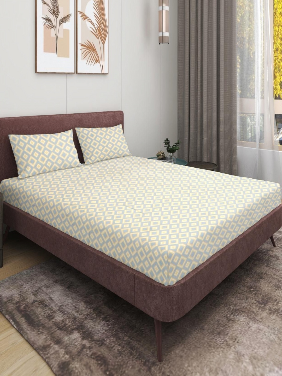 MODEFE Cream & Grey Printed Microfiber 180 TC Double Queen Bedsheet with 2 Pillow Covers
MODEFE Cream & Grey Printed Microfiber 180 TC Double Queen Bedsheet with 2 Pillow Covers