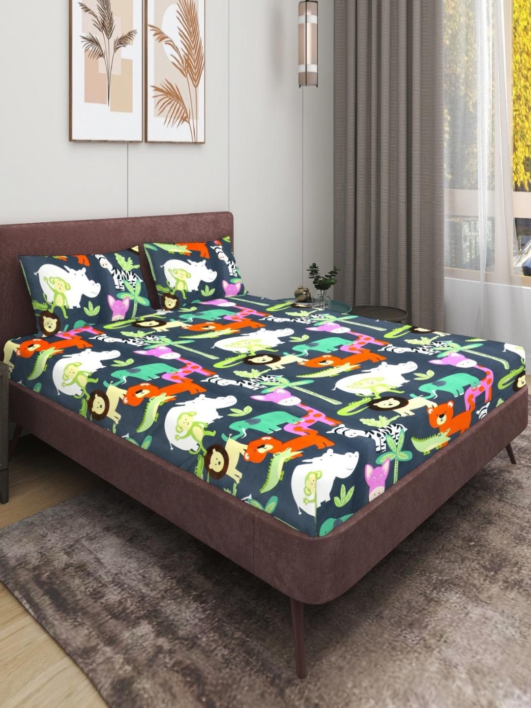 MODEFE Green & White Printed Microfiber 180 TC Double Queen Bedsheet with 2 Pillow Covers
MODEFE Green & White Printed Microfiber 180 TC Double Queen Bedsheet with 2 Pillow Covers