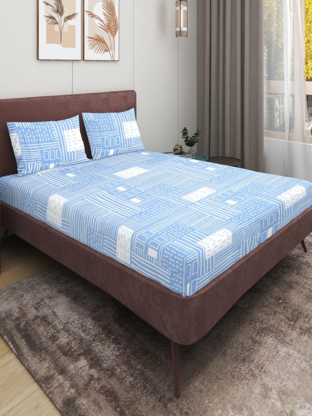 MODEFE Blue & White Printed Microfiber 180 TC Double Queen Bedsheet with 2 Pillow Covers
MODEFE Blue & White Printed Microfiber 180 TC Double Queen Bedsheet with 2 Pillow Covers