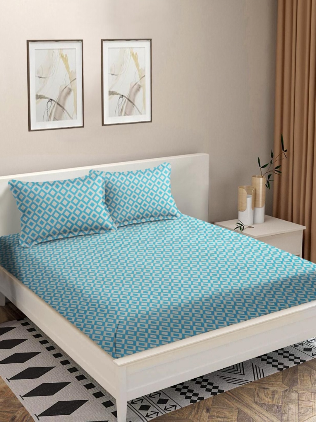 MODEFE Blue & Grey Printed Microfiber 180 TC Double Queen Bedsheet with 2 Pillow Covers
MODEFE Blue & Grey Printed Microfiber 180 TC Double Queen Bedsheet with 2 Pillow Covers