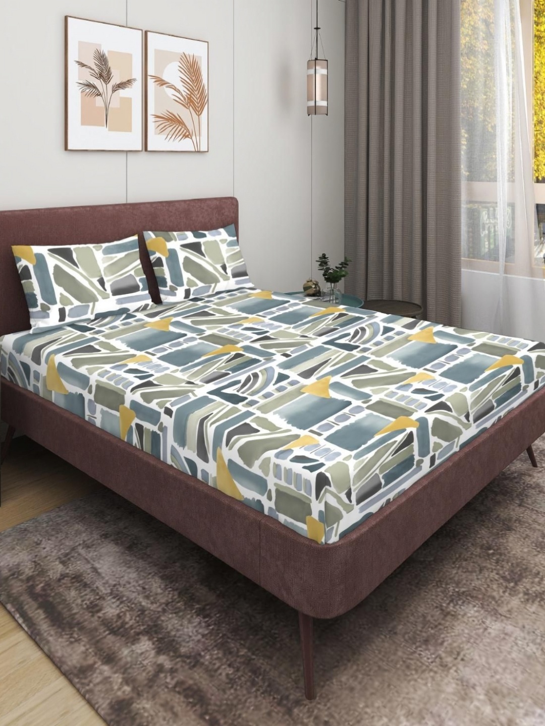 MODEFE Grey & White Printed 180 TC Microfiber Double Queen Bedsheet With 2 Pillow Covers
MODEFE Grey & White Printed 180 TC Microfiber Double Queen Bedsheet With 2 Pillow Covers