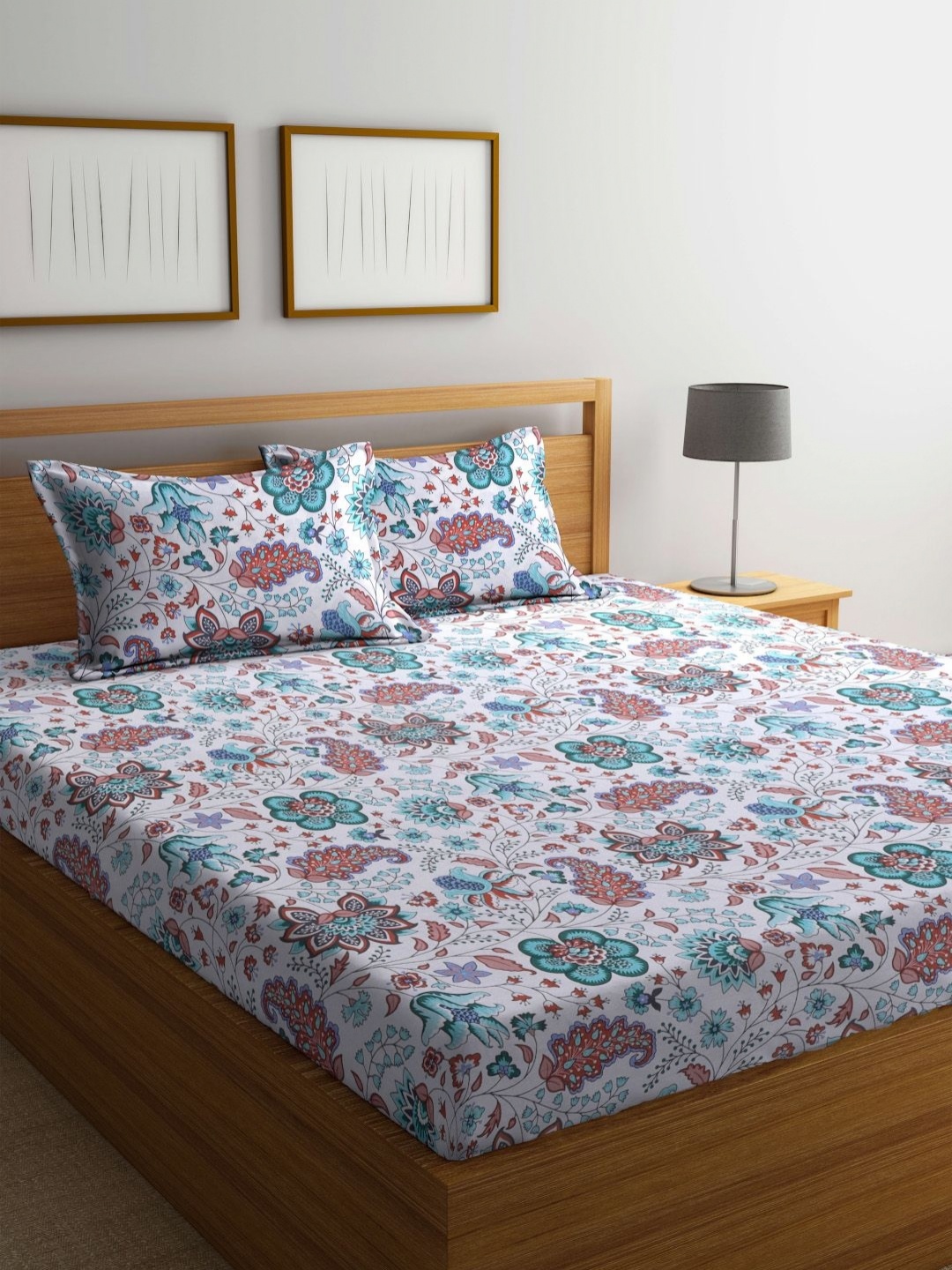 BOMBAY DYEING Blue Printed 120 TC Pure Cotton Double King Bedsheet with 2 Pillow Covers
BOMBAY DYEING Blue Printed 120 TC Pure Cotton Double King Bedsheet with 2 Pillow Covers