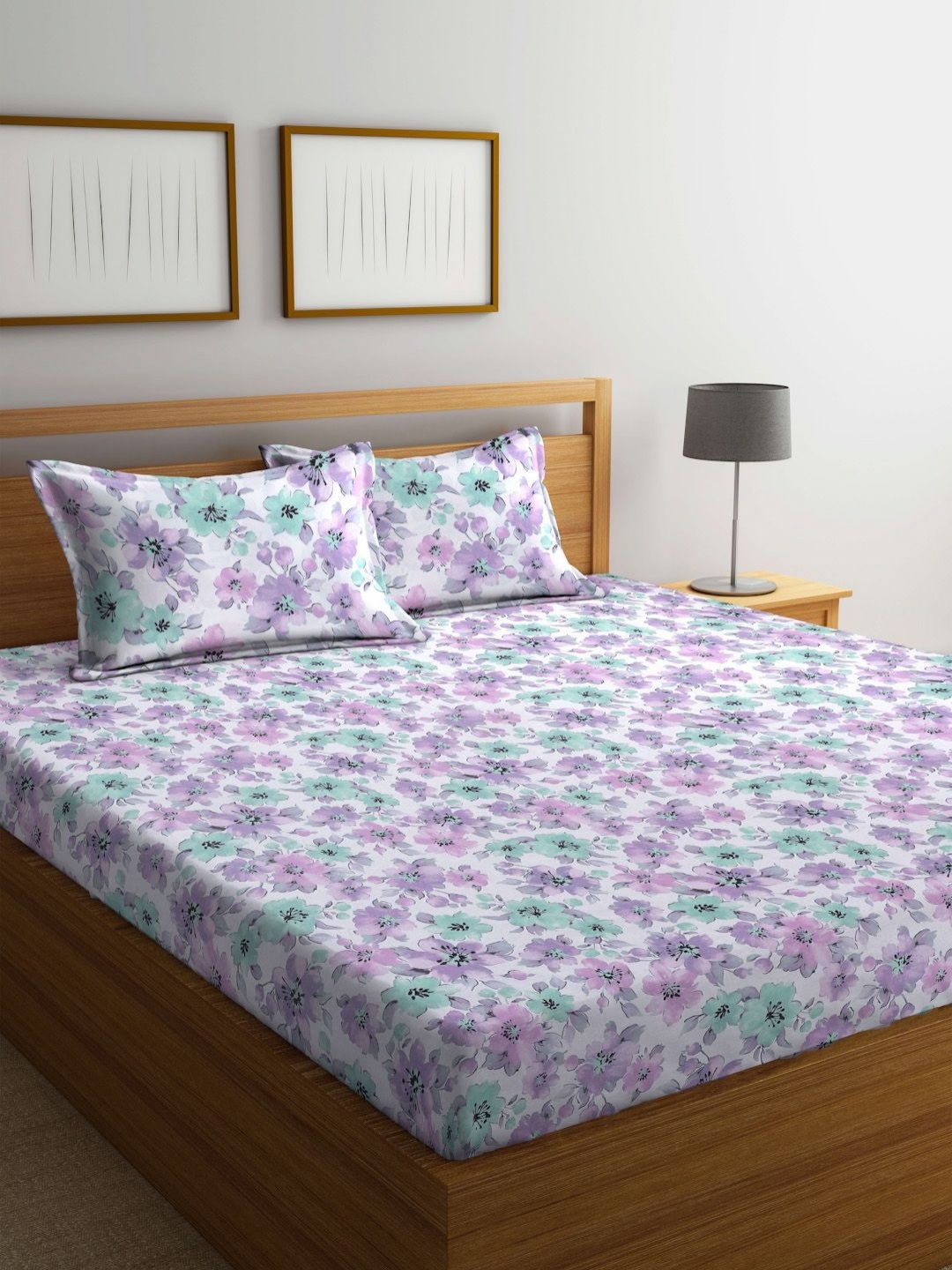 BOMBAY DYEING Purple & White Floral Pure Cotton 144 TC Queen Bedsheet with 2 Pillow Covers
BOMBAY DYEING Purple & White Floral Pure Cotton 144 TC Queen Bedsheet with 2 Pillow Covers