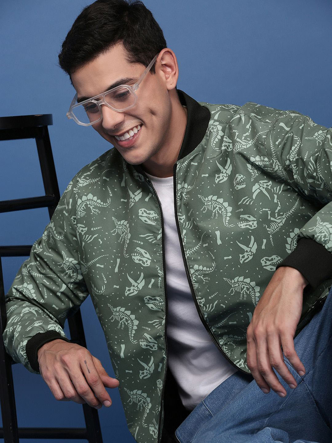 SHOWOFF Men Windcheater Crop Bomber with Patchwork Jacket, Green 
SHOWOFF Men Windcheater Crop Bomber with Patchwork Jacket, Green