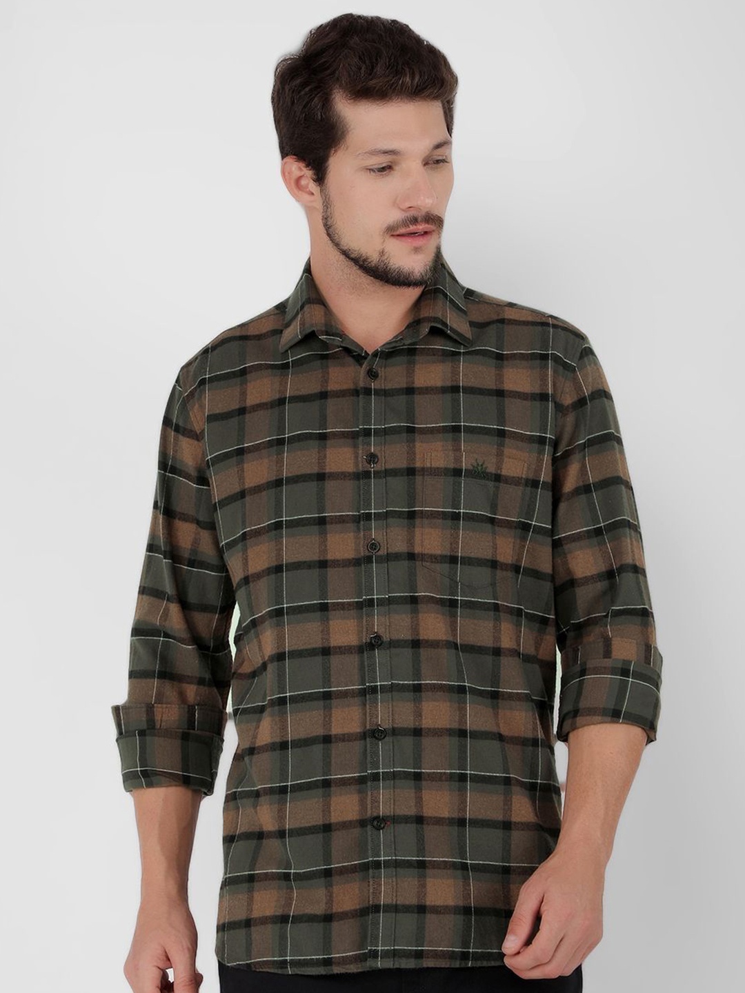 Crimsoune Club Men Classic Slim Fit Tartan Checks Opaque Checked Casual Shirt, Brown
Crimsoune Club Men Classic Slim Fit Tartan Checks Opaque Checked Casual Shirt, Brown
