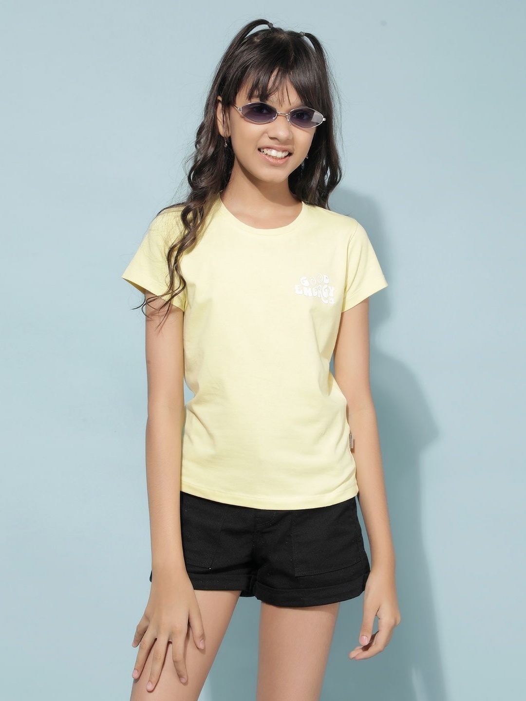 Crimsoune Club Girls Typography Solid Printed Round Neck Cotton Slim Fit T-Shirt, Yellow
Crimsoune Club Girls Typography Solid Printed Round Neck Cotton Slim Fit T-Shirt, Yellow