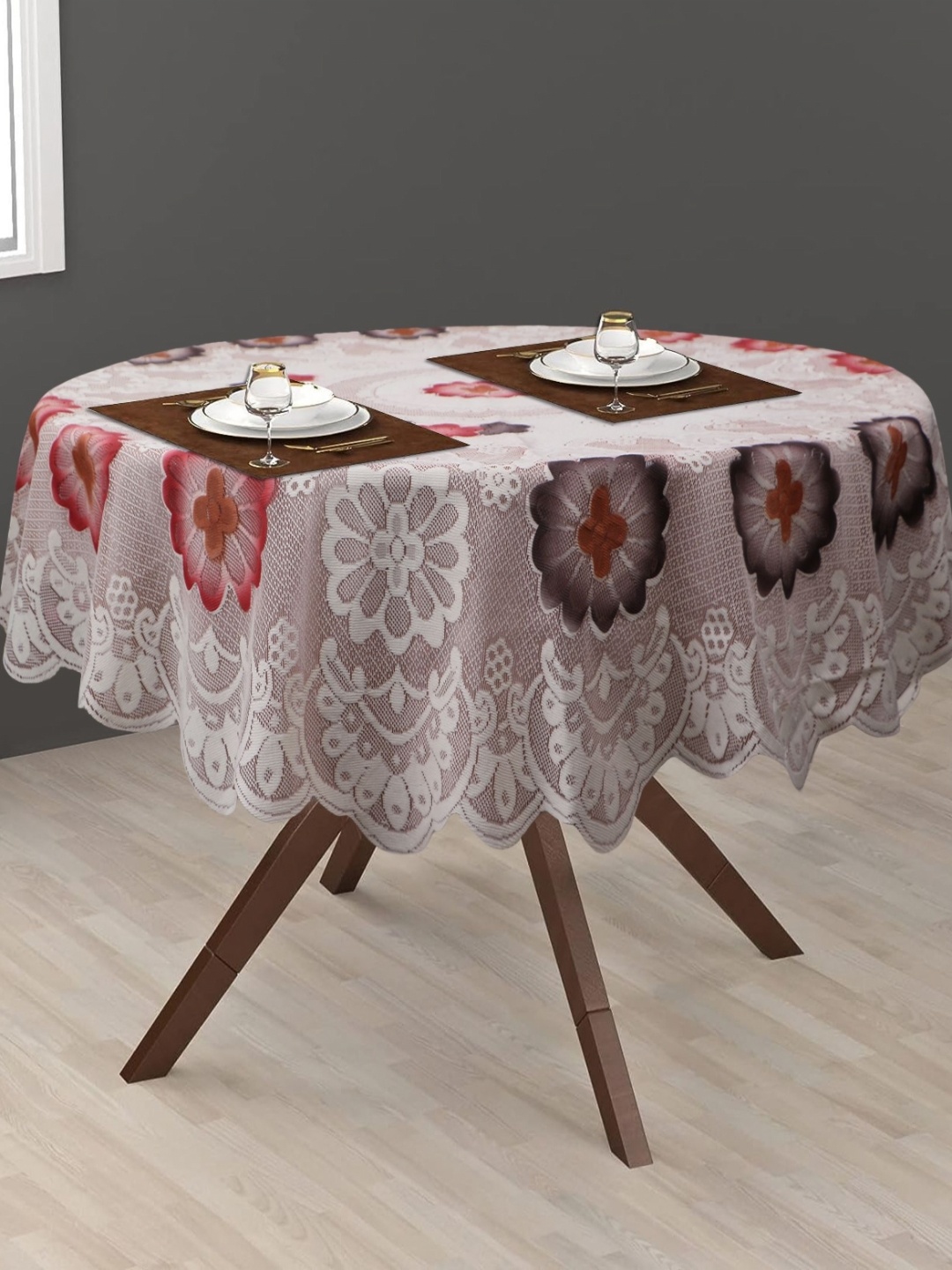 LooMantha Brown & White Floral Cotton Round 2-Seater Table Cover with Embroidered details
LooMantha Brown & White Floral Cotton Round 2-Seater Table Cover with Embroidered details