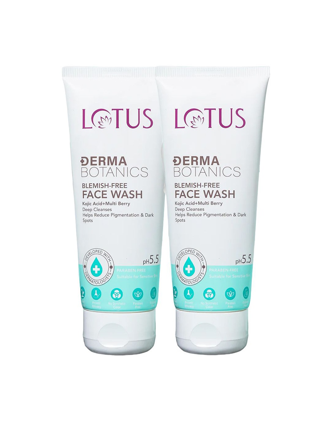 Lotus Herbals Set of 2 Derma Botanics Blemish-Free Face Wash with Kojic Acid - 100 g each, White
Lotus Herbals Set of 2 Derma Botanics Blemish-Free Face Wash with Kojic Acid - 100 g each, White