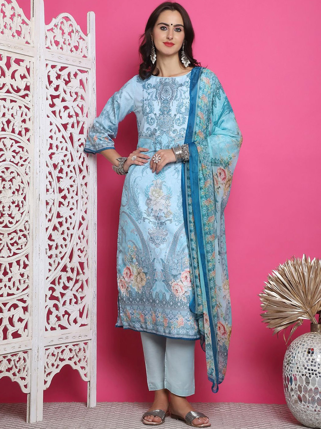Stylee LIFESTYLE Ethnic Motifs Digital Printed Satin Unstitched Dress Material, Turquoise blue
Stylee LIFESTYLE Ethnic Motifs Digital Printed Satin Unstitched Dress Material, Turquoise blue
