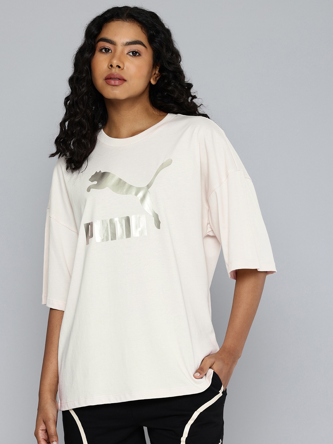 Puma CLASSICS Logo Printed Drop-Shoulder Sleeves Pure Cotton Oversized T-shirt, Off white
Puma CLASSICS Logo Printed Drop-Shoulder Sleeves Pure Cotton Oversized T-shirt, Off white