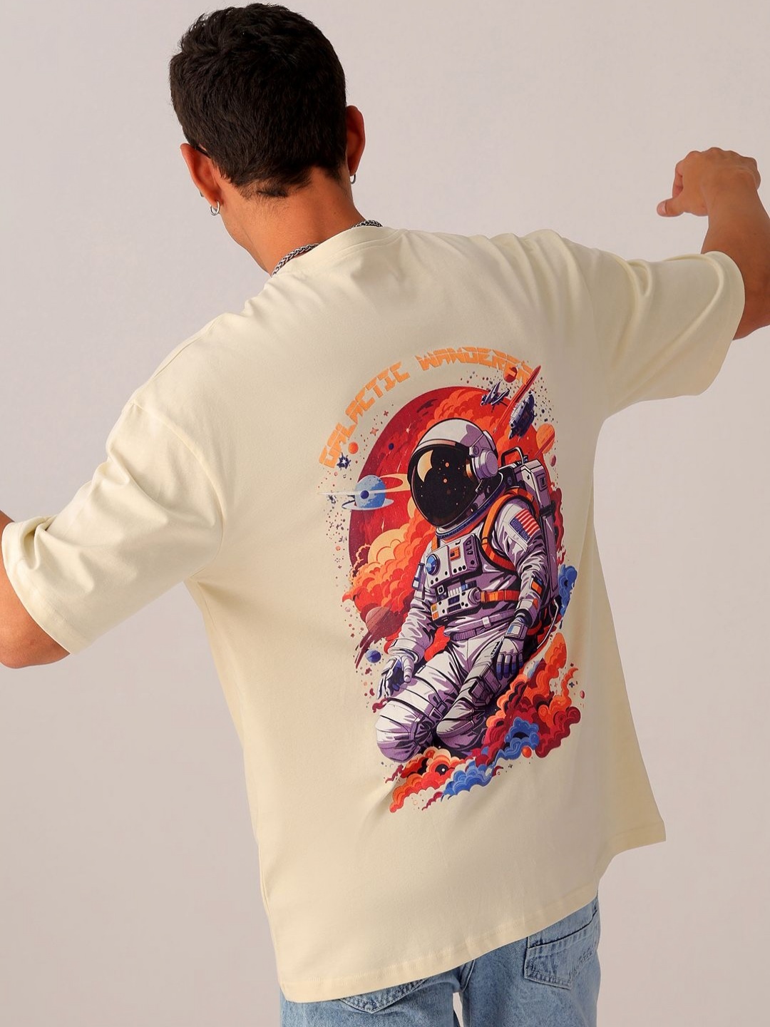 The Indian Garage Co Men Back Printed Oversized Round Neck T-shirt, Beige
The Indian Garage Co Men Back Printed Oversized Round Neck T-shirt, Beige