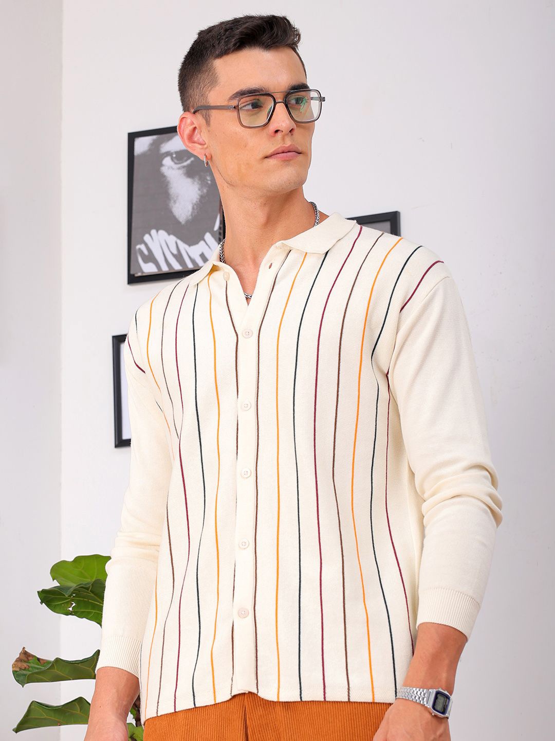The Indian Garage Co Men Relaxed Fit Striped Flat Knit Polo Resortwear Shirt, Off white
The Indian Garage Co Men Relaxed Fit Striped Flat Knit Polo Resortwear Shirt, Off white