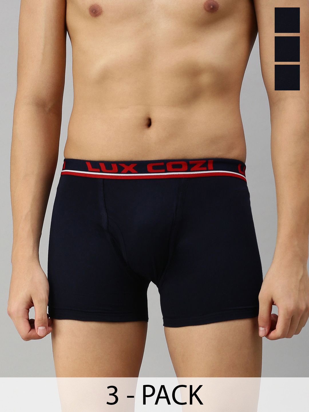 Lux Cozi Men Pack Of 3 Assorted Pure Cotton Trunks COZI_BIGSHOT_LONGS_PLAIN_AST3_3PC
Lux Cozi Men Pack Of 3 Assorted Pure Cotton Trunks COZI_BIGSHOT_LONGS_PLAIN_AST3_3PC