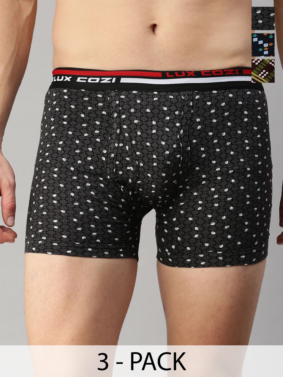 Lux Cozi Men Pack Of 3 Assorted Pure Cotton Trunks -COZI_BIGSHOT_LONGS_PRINT_OE_AST2_3PC
Lux Cozi Men Pack Of 3 Assorted Pure Cotton Trunks -COZI_BIGSHOT_LONGS_PRINT_OE_AST2_3PC