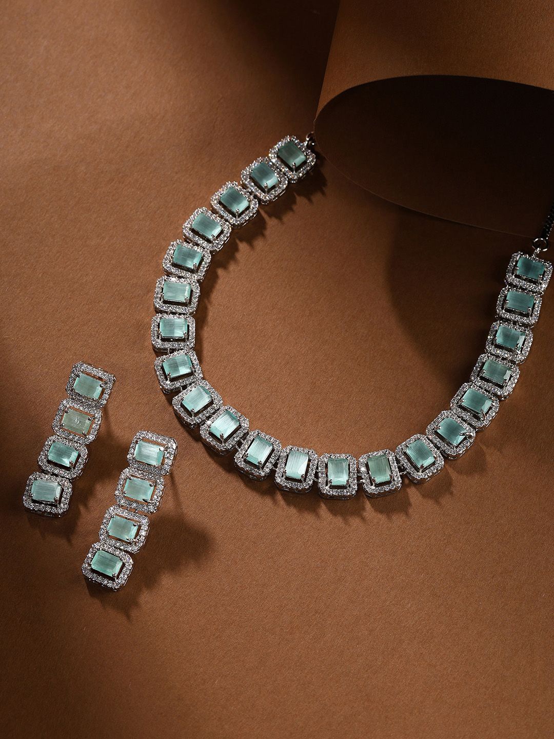 Priyaasi Sliver-Plated Timeless Elgeance American Diamond-Studded Jewellery Set, Silver
Priyaasi Sliver-Plated Timeless Elgeance American Diamond-Studded Jewellery Set, Silver