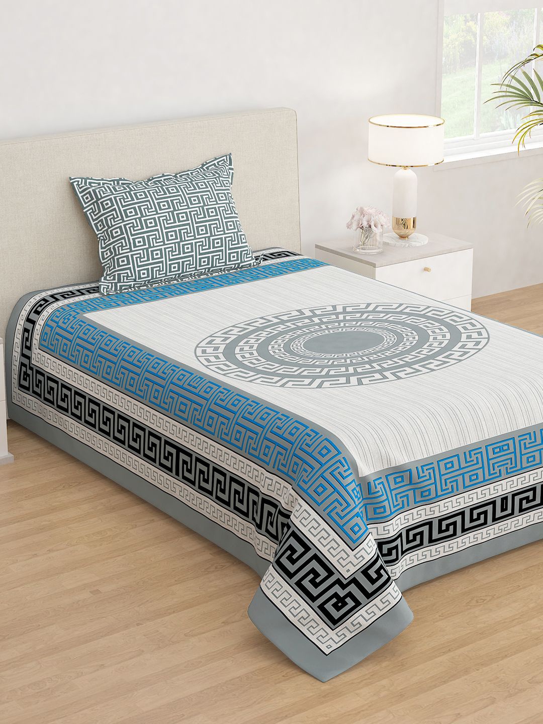 Story@home White & Blue Printed 210 TC Microfiber Single Bedsheet With 1 Pillow Cover
Story@home White & Blue Printed 210 TC Microfiber Single Bedsheet With 1 Pillow Cover