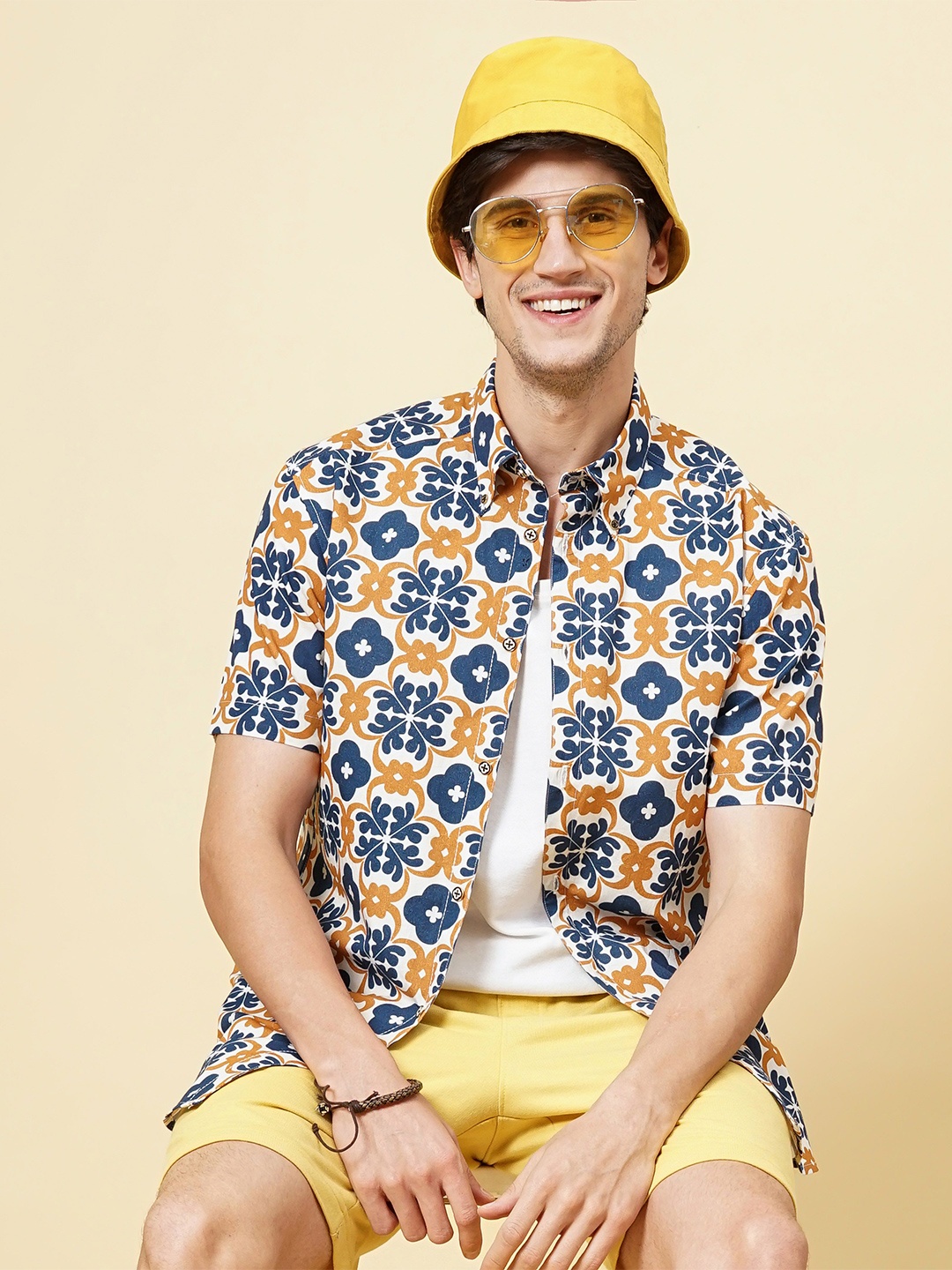 TRYBUY.IN Men Custom Button-Down Collar Floral Printed Pure Cotton Casual Shirt, Blue
TRYBUY.IN Men Custom Button-Down Collar Floral Printed Pure Cotton Casual Shirt, Blue