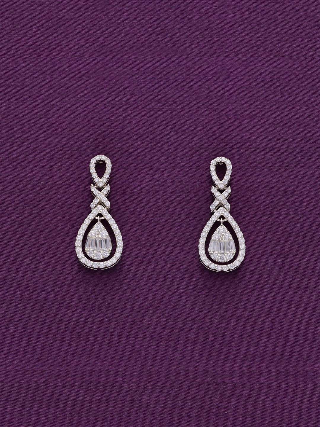 KAI JEWEL 92.5 Sterling Silver Rhodium-Plated Cubic Zirconia Studded Drop Earrings
KAI JEWEL 92.5 Sterling Silver Rhodium-Plated Cubic Zirconia Studded Drop Earrings