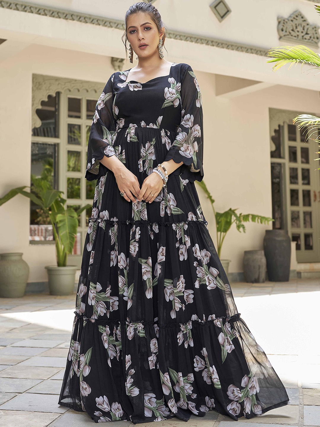 ODD BY chansi TRENDZ Women Printed Sweetheart Neck Bell Sleeves Ethnic Maxi Dresses, Black
ODD BY chansi TRENDZ Women Printed Sweetheart Neck Bell Sleeves Ethnic Maxi Dresses, Black