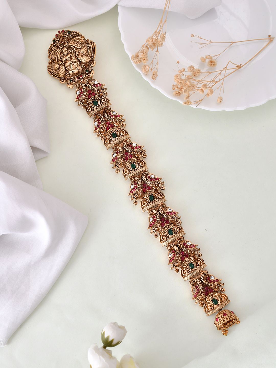 Silvermerc Designs Gold-Plated Artificial Stones Studded Bun Pin Head Jewellery
Silvermerc Designs Gold-Plated Artificial Stones Studded Bun Pin Head Jewellery
