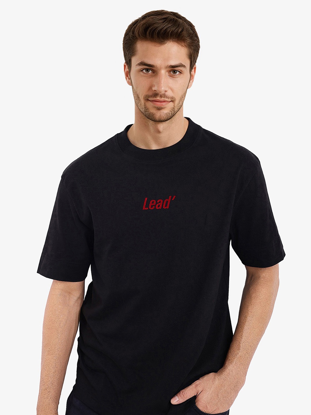 RARE RABBIT Men Solid Graphic Print Others Round Neck Cotton Oversized T-Shirt, Black
RARE RABBIT Men Solid Graphic Print Others Round Neck Cotton Oversized T-Shirt, Black