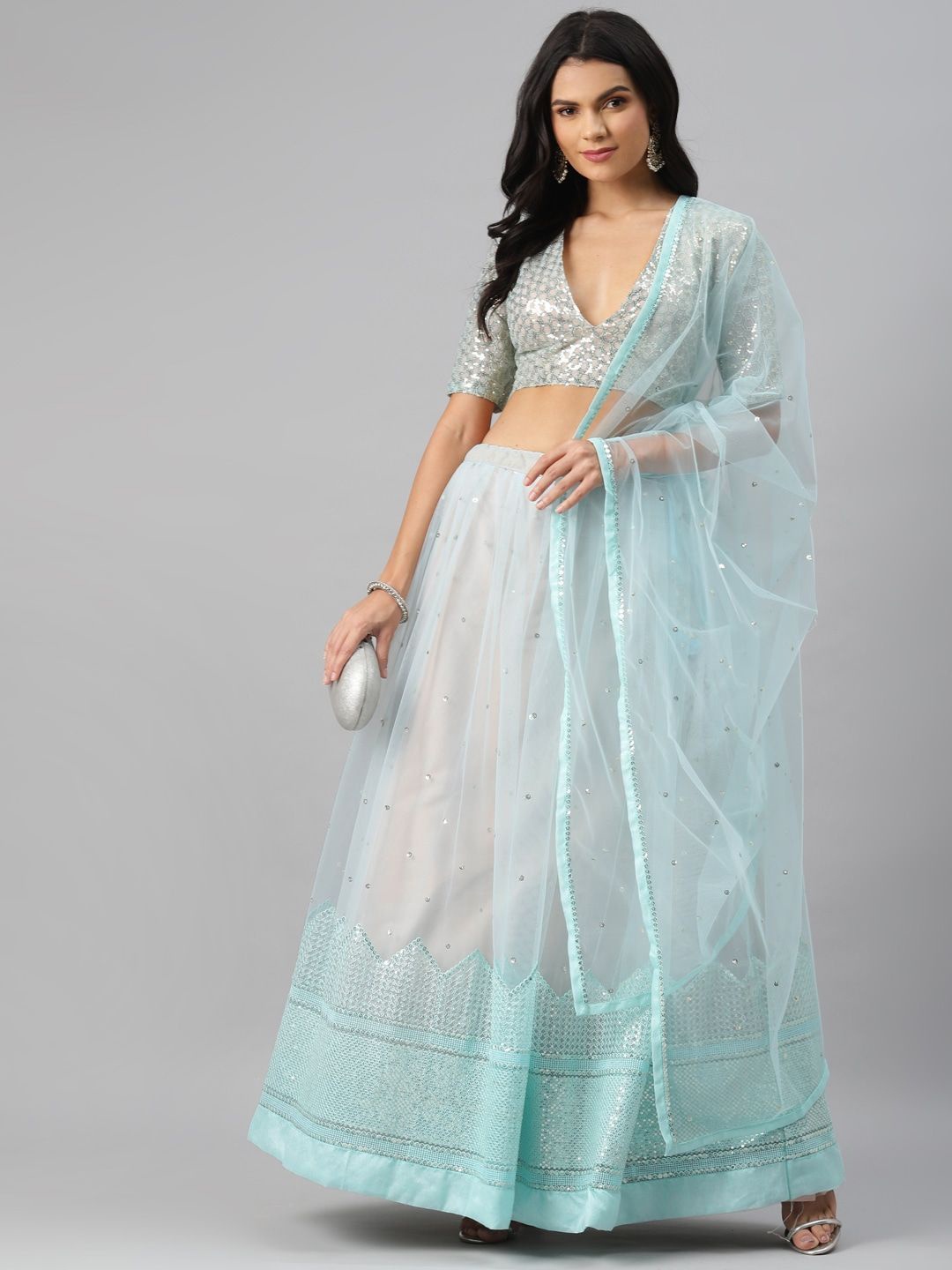 Fusionic Embroidered Sequinned Semi-Stitched Lehenga & Unstitched Blouse With Dupatta, Blue
Fusionic Embroidered Sequinned Semi-Stitched Lehenga & Unstitched Blouse With Dupatta, Blue