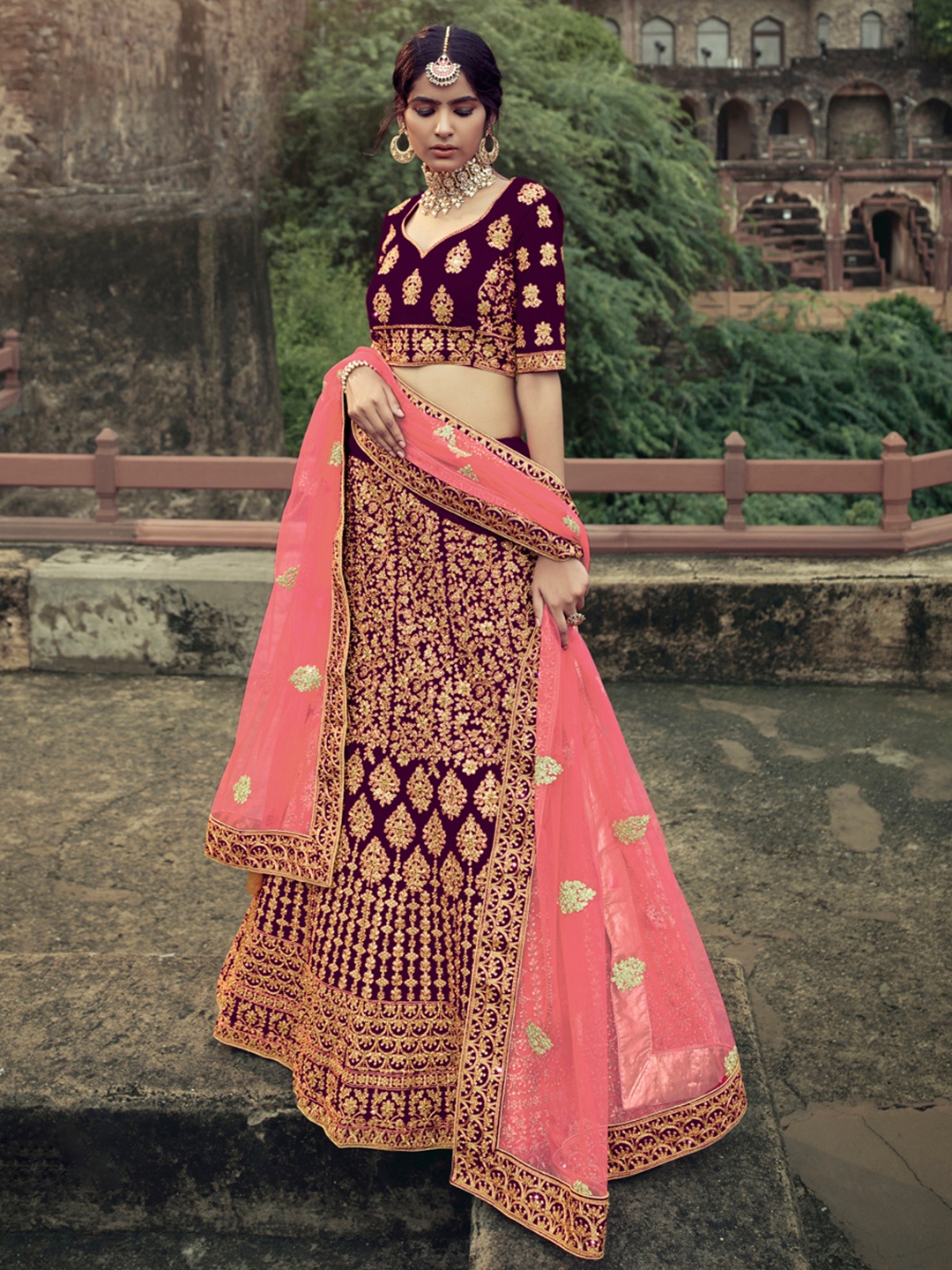 Fusionic Embroidered Semi-Stitched Lehenga & Unstitched Blouse With Dupatta, Burgundy
Fusionic Embroidered Semi-Stitched Lehenga & Unstitched Blouse With Dupatta, Burgundy